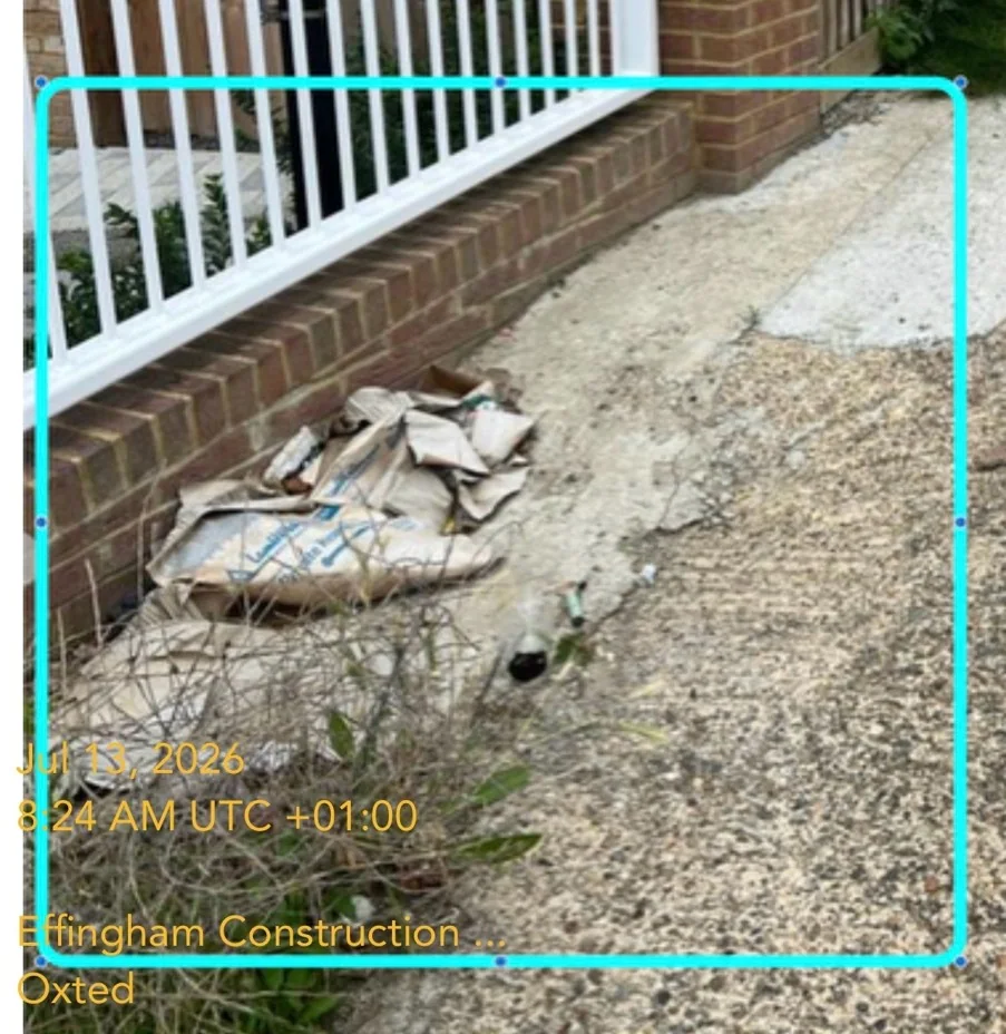 Access path during drainage and surface reinstatement at Oxted
