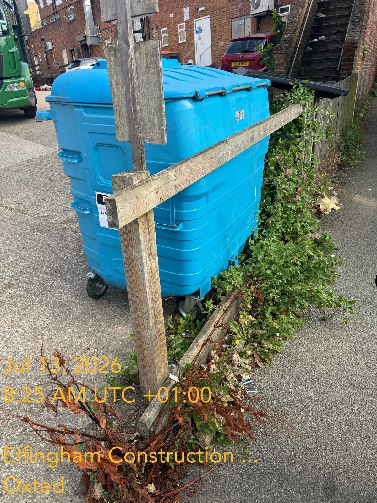 External access area awaiting surface works in Oxted