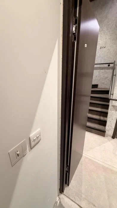 Communal door frame and smoke-seal area during POWD works